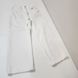 banana republic Women's  button fly Jeans Optic White Wide Leg Sz 29